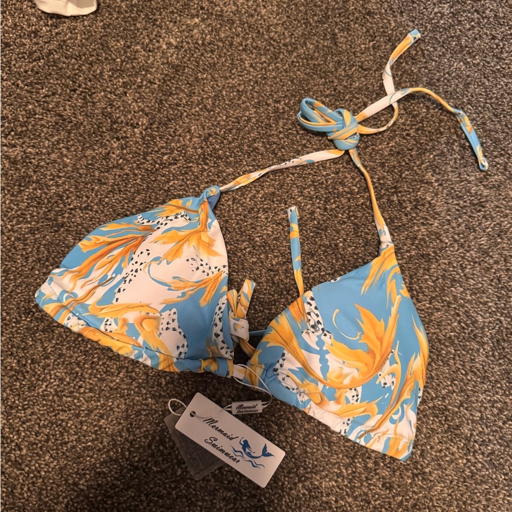Merona Blue and Yellow Bikini Top